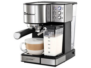 Cafetera Koblenz CKM-1350, Con Dispensador de leche de 500ml, 1350W, Acero Inoxidable, Color Plateado.