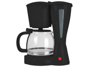 Cafetera Mirati 1.2L 900W con Vaso de Cristal y Filtro Lavable Negro.