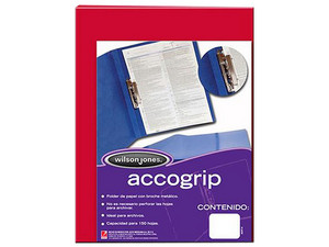 Carpeta Acco Grip T3 SH-971, Tamaño Oficio, Color Rojo, 3 piezas.