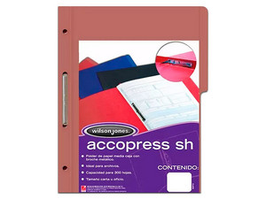 Carpeta Acco Press P4566 tamaño Oficio, 10 piezas. Color Café.