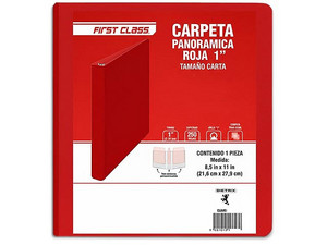 Carpeta con Arillo Tipo O DIETRIX 8199, Tamaño Carta, Vinil Color Rojo.