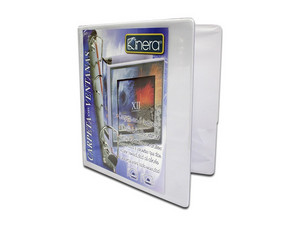 Carpeta de Vinil Azor Kinera, Aro tipo "O", hasta 200 hojas. Color Blanco.