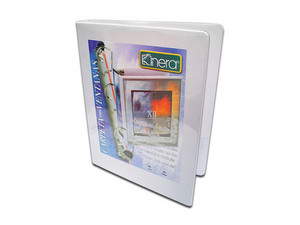 Carpeta de Vinil Azor Kinera con Cristal, Aro tipo "O", Tamaño. Color Blanco.