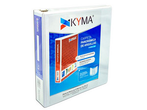 Carpeta de Vinil KYMA tamaño Carta, Aro tipo D, hasta 400 hojas. Color Blanco.