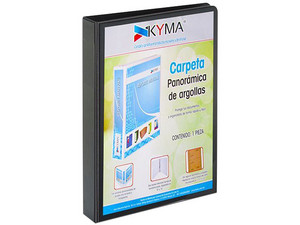 Carpeta de Vinil Kyma, Tamaño Carta, Hasta 225 Hojas, Color Negro.