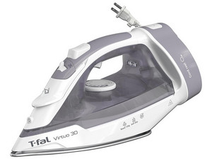 Plancha de Vapor T-FAL VIRTUO 30, Cable Retráctil, Color Gris.