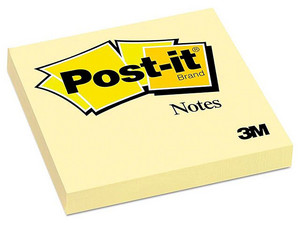 Notas 3M Post-It 654 3x3 Amarillo, 100 hojas por bloque, paquete con 12 unidades, adhesivo reposicionable ideal para notas rápidas y recordatorios.