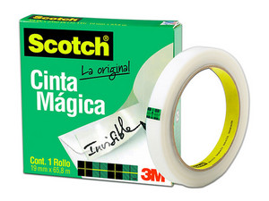 Cinta Adhesiva Scotch 3M Mágica 810, 24mm x 65m, 1 pieza.
