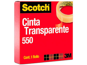 Cinta 3M 550 19mm x 65m, 1 Pieza. Color Transparente.