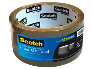 Cinta 3M Scotch 301C, Para Empaque, 48mm x 50m, 1 pieza.