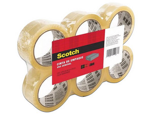 Cinta Adhesiva Transparente 3M 360 de 48 x 100mm. Paquete con 6 piezas