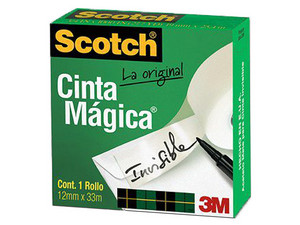 Cinta Adhesiva Scotch 3M Mágica 810, 12mm x 33m, 1 pieza.