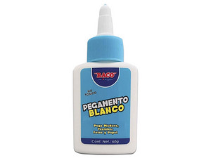 Pegamento Blanco Baco presentación en frasco, 60g.