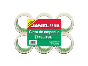 CINTA JANEL EMPAQUE TRANSP .048X50MTS PAQ C/6