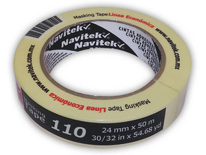 Masking Tape, Navitek, 110, 24 mm x 50 m, Color Natural, Uso General.