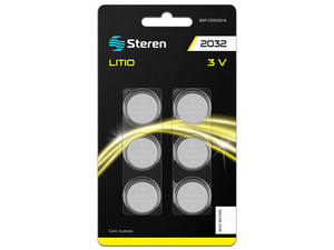 Pila de Botón 2032 Energizer, Lithium 3V, Paquete de 6 Unidades.