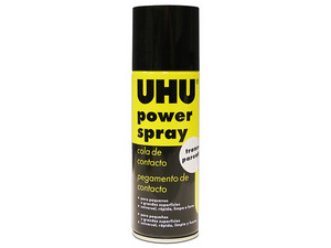 Adhesivo en Aerosol, UHU, Transparente, 200 ml, Color Amarillo.