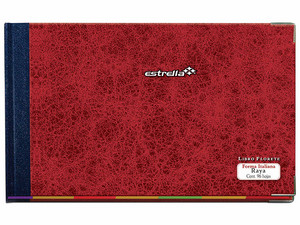 Libro Estrella Florete Raya (Modelo 123): 96 hojas rayadas, tamaño 34.8 x 24.8 cm, papel bond, ideal para anotaciones y registros detallados.