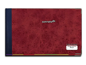 Libro Florete Estrella Tamaño Italiana, 144 hojas, Raya, Color Rojo.