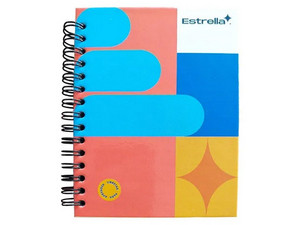 Libreta Mini Book, Estrella, Doble Espiral, Raya, 80 Hojas.
