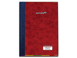 Libro Estrella Florete para Diario, 96 Hojas, Forma Francesa. Color Café.
