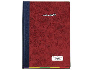 Libro Estrella Floquete para Actas, 192 Hojas, Forma Francesa. Color Café.