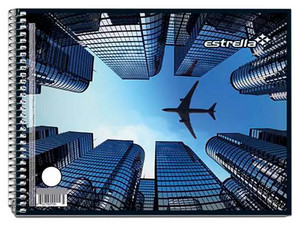 Estrella Italiana Blanco, 100 Hojas, Encuadernación en Espiral. Papel Cuadriculado, Colores Multicolor.