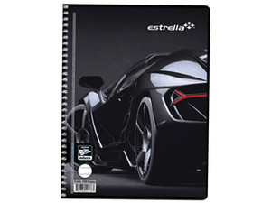 Cuaderno Estrella, Rayado, 100 hojas. Color Negro.
