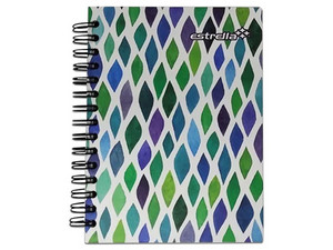 Libreta Estrella 1/8, Espiral Doble Wire-O, Pasta Dura, con 100 Hojas.
