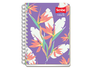Cuaderno Frances Scribe Natural Raya Espiral Doble, 100 Hojas.