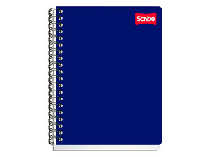 Cuaderno Scribe de Cuadro Grande, Pasta Semi Rígida, Forma Francesa, 100 Hojas, Color Azul.