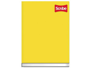 Cuaderno Scribe, raya, Forma Francesa, Pasta Dura, 96 Hojas, Color Amarillo.