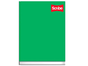 Cuaderno Scribe de Cuadro Chico, Forma Francesa, 96 hojas, Cosido. Color Verde.