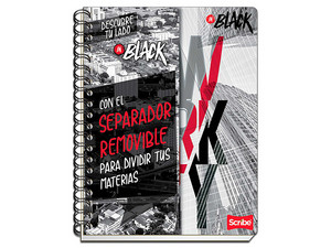 Cuaderno Profesional Scribe InBlack Raya Espiral Doble 100 Hojas (Modelo 2270) está compuesto por 100 hojas rayadas, ideales para notas y apuntes. 