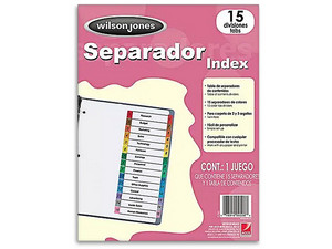 Separador Wilson Jones económico para 15 divisiones.