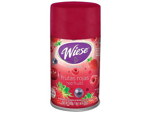 Aromatizante en Aerosol WIESE, de 256ml, Fragancia Frutas Rojas.