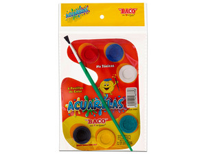 Acuarela BACO AC001, Paleta de cartón, 6 Colores, 1 Pieza.