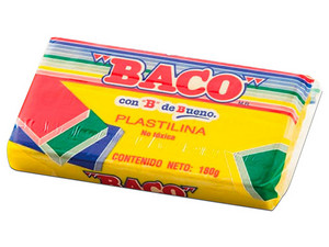 Plastilina BACO Marqueta de 180g, Color Amarillo.