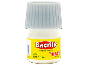 Pintura Baco PN083 Acrílica de 15 ml, 10 Piezas. Color Blanco.