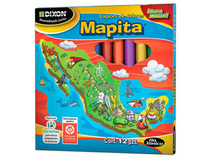 Paquete de Colores DIXON Mapita Cortos, 12 unidades.