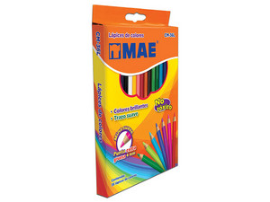Colores MAE Largos de punta 4mm, Redondos, 36 pzas, Colores Surtidos.