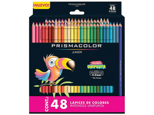 Colores Prismacolor Junior 2153017, Cuerpo Redondo y de Madera, 48 piezas.