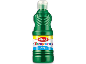 Pintura Témpera Vinci en color verde esmeralda viene en presentación de 473 ml, ideal para proyectos artísticos y manualidades.