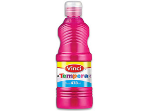 Pintura Témpera Vinci en color magenta viene en presentación de 473 ml, ideal para proyectos artísticos y manualidades.