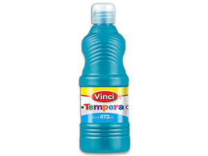 Pintura Témpera Vinci en color azul turquesa viene en presentación de 473 ml, ideal para proyectos artísticos y manualidades.