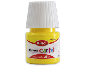 Pintura Vinci Para Cartel, Amarillo Limón #50, 25 ml, Caja De 10 Piezas.