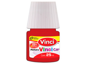 Pintura Cartel Vinci en color carmín (55) viene en presentación de 25 ml y caja con 10 piezas, ideal para arte y manualidades.