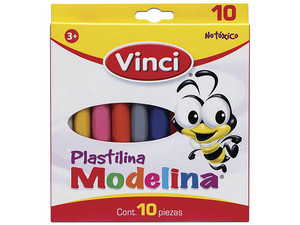Plastilina Vinci Modelina Exel Caja con 10 barritas, ideal para modelado y manualidades, fácil de usar y de colores brillantes.