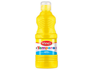 La Pintura Témpera Vinci en color amarillo fluorescente viene en presentación de 473 ml, ideal para proyectos artísticos y manualidades.