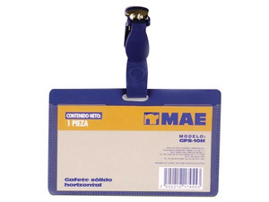 Gafete Solido MAE GFS-10H de 9 x 5.5cm, Horizontal, color azul. Paquete con 50 piezas